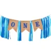Празнична украса за първи рожден ден с въздушни панделки и табелка "ONE". Перфектна за детски празници, тържества и тематични събития, създаваща весел и празничен атмосфера.