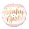 Розов балон с надпис "Baby Girl" за моминско парти, декорация, празнична атмосфера, Party Deluxe.