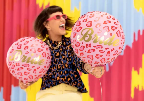 бутилка с балон с надпис „Бъдещее” за бонбони, празнична украса за булки, балони за сватбено парти, цветни балони за булчинско парти, украса за сватбено тържество, тематични балони за сватба.