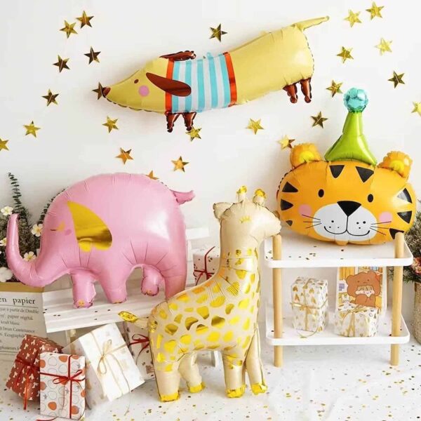 самолетен балон, животински форма, детски парти декор, разноцветни балони за парти, тематично украсяване за рожден ден, Party Deluxe продукти, балони за деца, тематична украса за детски партита, въздушни балони с животни, празнична декорация, въздушни фигури за детски събития.