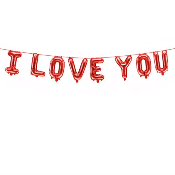 I LOVE YOU балони с надпис; емоционални парти балони за Любов и празници; разноцветни въздушни балони за специални събития; декоративни балони за романтични поводи.