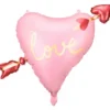 Рекламен балон за сватби и романтични събития с надпис "love", розов и червен цвят, перфектен за специални поводи, светлоотразителен.