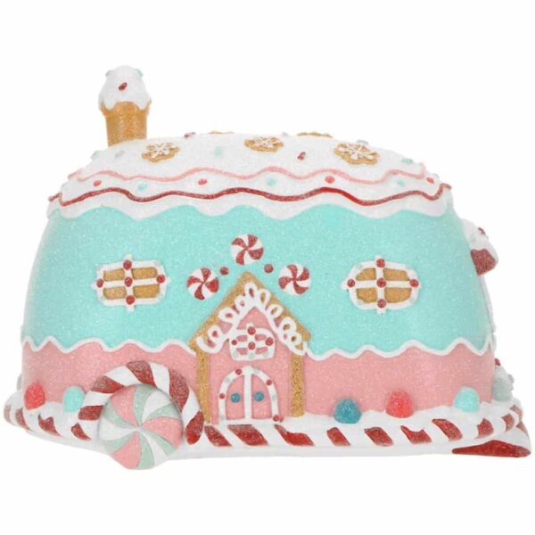 Цветна коледна торта със сладкарски декорации и лъскави детайли за празнични събития и рожденени дни. Това е идеалната украса за създаване на весела атмосфера.