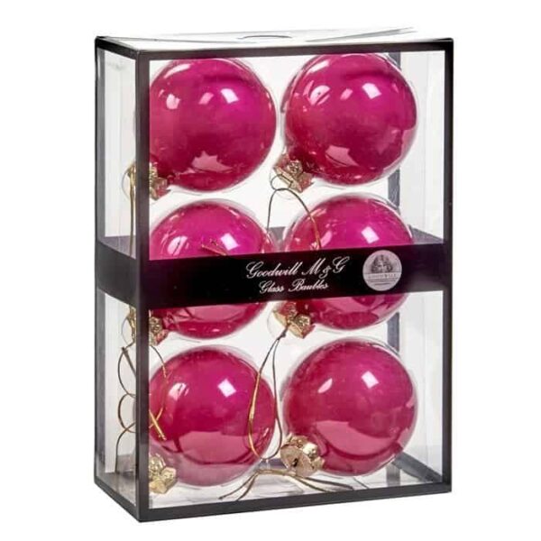 Разкошни коледни декорации за празници, пластмасови коледни топки в красив розов цвят, подходящи за украса на коледната елха и интериора, от Party Deluxe.