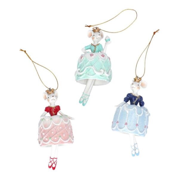 Цветни коледни елхови украшения с мишки в костюми, изящен дизайн, празнична декорация, улично и празднично осветление за Коледа и Новогодишни празници, Party Deluxe.