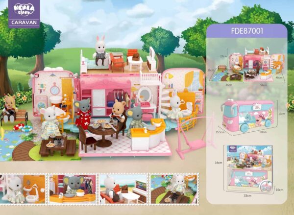 Лична куклена къща за игра с мебели и аксесоари, създадена за забавление и развитие на децата, чудесен избор за детски рождени дни и игри на вътрешно и външно ниво.