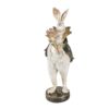 Елегантна декоративна заек статуя с костюм и шапка, подходяща за тематични партита и украса, предлагаща стил и забавление.