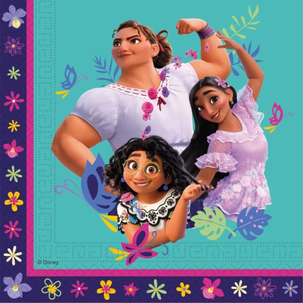 Плакат на филма "Моана" с героини, подходящ за детски партита, декорации с цветя и пеперуди, подходящи за празненства и тематични събития.