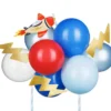 Colorful балони за парти с ракета и мълнии, подходящи за празненства и тържества.