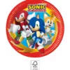 Ярък тематичен хартиен прибор за парти с персонажите от Sonic The Hedgehog за детски партита и празници.