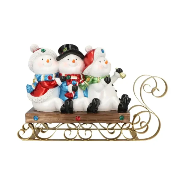 Весела коледна украса със снеговири и гирлянди, подходяща за празнична украса, рожден ден или коледен декор, осигуряваща празнично настроение и уют.