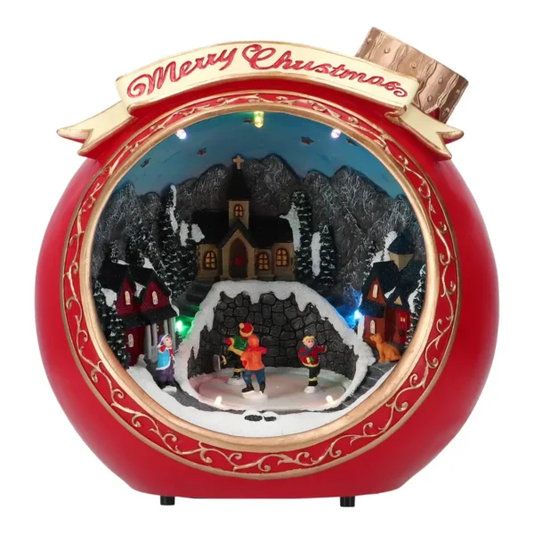 Като снежен град в празничен дизайн с фигурки и светлини, подходящ за Коледа и зимни празници, част от колекциите на Party Deluxe.