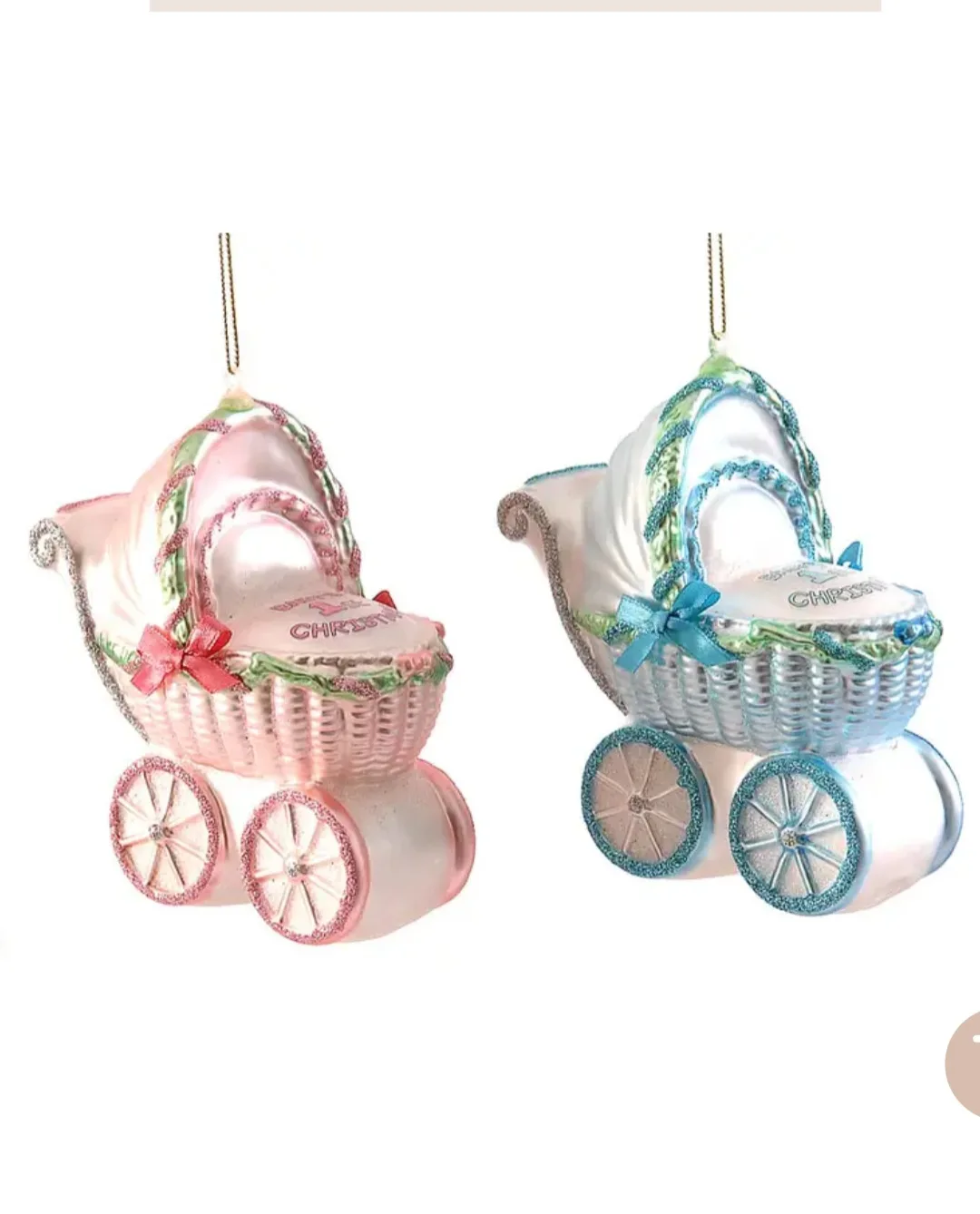 СТЪКЛЕНА ИГРАЧКА ЗА ЕЛХА БЕБЕШКА КОЛИЧКА